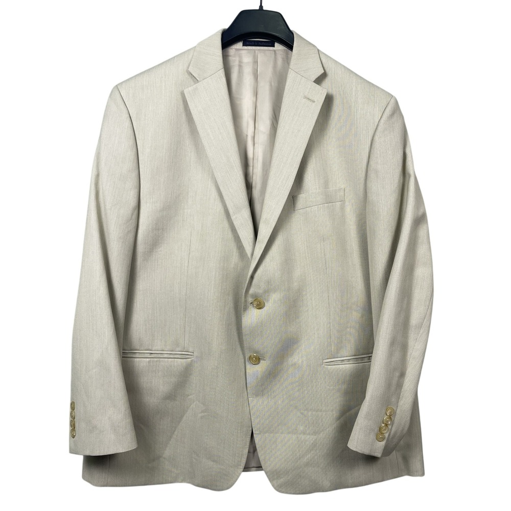 Lauren Ralph Lauren Blazer Mens 46R Tan Beige Sport Coat Two Button Textured